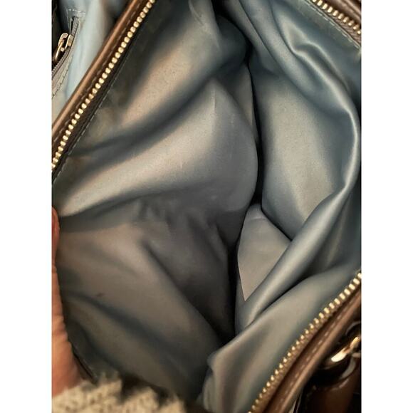 Coach Madison Op Art Sateen Signature Grey Brown Tote Handbag with Wristlet - Picture 8 of 12